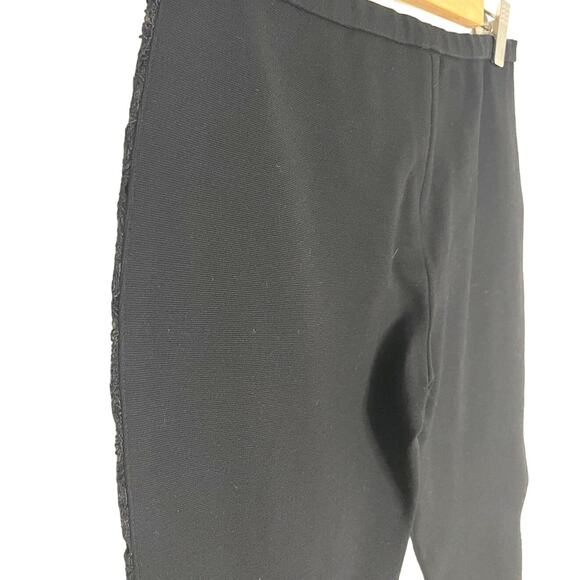 Emilio Pucci Black Cigarette Pants Side Lace Panel Detail SZ 8 - Picture 2 of 13